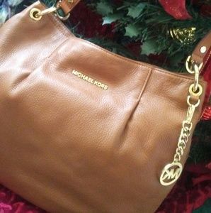 Michael Kors light brown leather shoulder bag